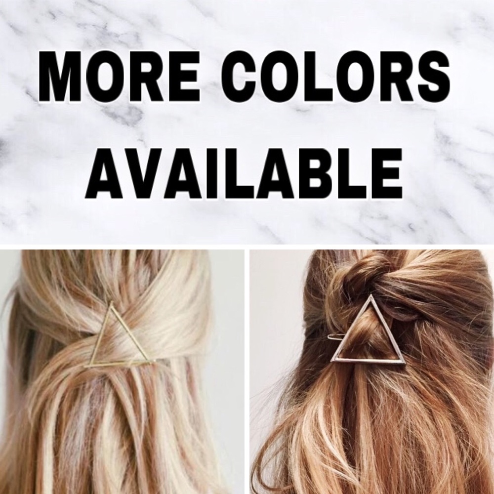 ⚜️[𝟯/$𝟭𝟴]⚜️Gold Triangle Simple Barrette NEW - Picture 6 of 8